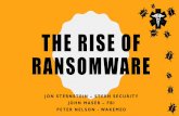 The Rise of Ransomware - NCHICARANSOM •Early ransomware would request a .5 – 2 Bitcoin, ~$200-$800. •Newer versions, you must visit the page to get the amount. •I believe they
