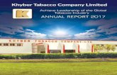 Khyber Tobacco Company Limited · 2017-10-13 · ers Bank National Bank of Pakistan MCB Bank Limited Askari Bank Limited Habib Bank Limited xternal Auditors E MG Taseer Hadi & Co.KP