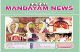 MANDAYAM NEWS 1 Aug 2010 M.A. Kuntalamandayamsabha.in/wp-content/uploads/2019/08/Mandayam-News-2010-Augus… · The Tamil play “Acharyarum Alwânum”, written by Veidehi Muralidhar