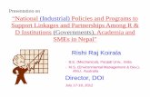 Presentation on “National (Industrial) Policies and ...apctt.org/nis/sites/all/themes/nis/pdf/3. Rishi_Jul 2012.pdf1. Framework Policies Constitution and Plan documents National