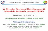 W Divertor Technical Development & Materials Research towards … · 2016-05-05 · ASIPP W Divertor Technical Development & Materials Research towards DEMO Presented by G . -N. Luo