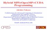 Hybrid MPI+OpenMP+CUDA OMP+CUDA.pdfآ  MPI+OpenMP+CUDAComputation of p â€¢ Write a triple-decker MPI+OpenMP+CUDAprogram,