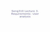 Seng310 Lecture 3. Requirements: User analysisaalbu/seng310_2010/SENG 310 L3.pdf · do this interview. • Semi-structured interviewing Develop a set of questions that allow for open-ended