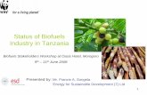 Biofuels Development in Tanzania · Biofuels development in Tanzania is at infant stage, • No production of Biofuels (ethanol and biodiesel), • Only small scale production of