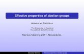 Effective properties of abelian groupsamelniko/MelnikovNSK2011.pdf · Goncharov, Knight, Downey, Dobrica, Nurtazin, Solomon, Smith, and many-many others. Alexander Melnikov Effective