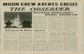 MOON CREW AVERTS CRISIS Story in Columns 3-5 THE OBSERVER · MOON CREW AVERTS CRISIS. THE OBSERVER. Story in Columns 3-5: Vol. V. No. 68. Serving the Notre Dame and Saint Maiy's College