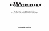 The Constitution · The Constitution OF THE REPUBLIC OF SOUTH AFRICA, 1996 As adopted on 8 May 1996 and amended on 11 October 1996 by the Constitutional Assembly ISBN 978-0-621-39063-6
