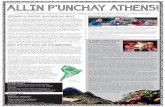 SPRING 2015 - ISSUE 1 ALLIN P'UNCHAY ATHENS! · 2019-09-12 · SPRING 2015 - ISSUE 1 Allin p’unchay (ah´-yeen poon´-chahy), which translates to ‘good day’ in Quechua, is a