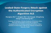 Shengbao 1,3Wu , Hongjun Wu , Tao Huang , Mingsheng Wang4 ... · A Basic Leaked-State-Forgery Attack on ALE The main idea of the attack Finding a differential characteristic Launching