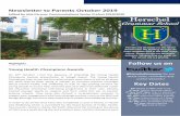 Edited by Isha Parmar, Communications Senior Prefect 2019 ... · Newsletter to Parents October 2019 Edited by Isha Parmar, Communications Senior Prefect 2019/2020 Highlights Young