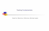 Testing Fundamentals - York Testing Fundamentals Need for, Black box, White box, Minimal output . Need
