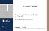 Kokkos, a Manycore Device Performance Portability Library ... · Thread parallel computation Dispatched to an execution space Operates on data in memory spaces Should use device-