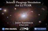 Science Program Simulation for LUVOIR · 2016-08-18 · Optimzing Community Input • crowdsource the brainstorming, leave no stone unturned. • but, don’t rely just on casual