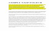 SAMPLE NASP FOLIO II · SAMPLE NASP FOLIO II NOTE: The following sample is relevant for paper folio submissions for NASP approval, a process that was used previously. However, please