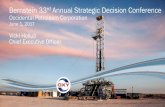 Bernstein 33 Annual Strategic Decision Conference · 2017-06-01 · Bernstein 33rd Annual Strategic Decision Conference Occidental Petroleum Corporation June 1, 2017 Vicki Hollub