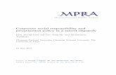 Corporate social responsibility and privatization policy ... · Munich Personal RePEc Archive Corporate social responsibility and privatization policy in a mixed oligopoly Kim, Seung-Leul