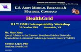 Cutting Edge Medical Technology TATRC U.S. ARMY MEDICAL ... · “6 s approach” in e-Health Healthcare Systems (Hospital, Patient Treatment, Doctors, etc.) Geneticcs Biomedic Risk