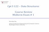 Cpt S 122 Data Structures Course Review Midterm Exam # 1nroy/courses/cpts122/notes/Review MidTermExam1.pdf · Functions Review (Chapter 5) Two ways to pass arguments pass-by-value