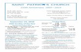SAINT PATRICK’S CHURCHstpatlic.org/wp-content/uploads/sites/58/2018/09/sept23_2018_stpatlic.pdfDeclaración de la Misión de San Patricio Conﬁando plenamente en el Espíritu Santo,