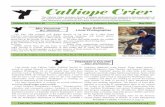Calliope Crier - Yakima Valley Audubon Society · Three target species - Sagebrush Sparrow, Sage Thrasher, ... 05 A Chapter of the National Audubon Society May 2015. Visit the Yakima
