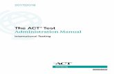 The ACT TestTest administration activities are an ACT function. As test center staff, you act on behalf of ACT—not the host facility (e.g., your school or institution)—on test
