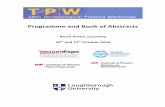 Programme and Book of Abstracts - tpw-uk.orgtpw-uk.org/docs/book_of_abstracts_2018.pdf · Abstracts for Poster Presentations 23. 16th Technological Plasma Workshop Ricoh Arena, Coventry