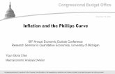 Inflation and the Phillips Curve · Phillips curve is so flat Method: Estimating Phillips curve equations at the component level – Measure of slack: The unemployment gap (CBO’s