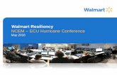 Walmart Resiliency NCEM ECU Hurricane Conference · Walmart EOC –Emergency Support Functions ESF Scope Overview Walmart Resiliency ESF 1 •Support activities involved in helping