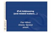IPv6 Addressing (and related matters…) · 2017-06-18 · 24 March 2003 RIR Meeting with the ICANN GAC Rio de Janeiro 1981 - 1992 1981: RFC 790 1987: RFC 1020 1992: RFC 1366 RFC