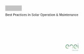 Best Practices in Solar Operation & Maintenance · to optimize solar plant maintenance ... • When PID affect our PV plant, a lower yearly revenue will be obteined with a direct