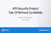 API Security Project Top-10 Release Candidate · Sep 12, 2019. OWASP GLOBAL APPSEC - DC Founders and Sponsors. OWASP GLOBAL APPSEC - DC Project Leaders ... - Account lockout mechanism