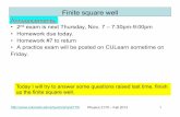 Finite square well - High Energy Physics | University of ...jcumalat/phys2170_f13/lectures/Lec26.pdf · Finite square well • 2nd exam is next Thursday, Nov. 7 – 7:30pm-9:00pm