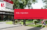 SQL Injection · Agenda • Code injection vulnerability - untrusted input inserted into query or command −Attack string alters intended semantics of command −Ex: SQL Injection