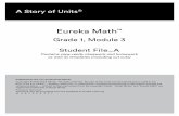 Student File A · 10 9 8 7 6 5 4 3 2 1 Eureka Math™ Grade 1, Module 3 Student File_A Contains copy-ready classwork and homework as well as templates (including cut outs) Published