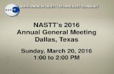 NASTT’s 2016 Annual General Meeting Dallas, Texas• 2014 Audit submitted and acknowledged by IRS • 2015 Audit scheduled for completion by June 2016 • Financial Controls reviewed