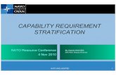 CAPABILITY REQUIREMENT STRATIFICATION · 2019-08-09 · NATO UNCLASSIFIED 9 Conclusion STRATIFICATION to be a NDPP-prioritisation building block provide indication on how a (candidate)