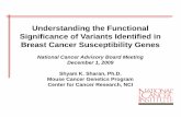 Understanding the Functional Significance of Variants ... · Understanding the Functional Significance of Variants Identified in Breast Cancer Susceptibility Genes National Cancer