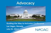 Advocacy - National Association for College Admission ... · Ways to Advocate •Meeting Tips –Have clear objectives, even if it’s just to introduce yourself –Develop concise