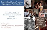 Promoting Women’s Voice, Agency and Participationsiteresources.worldbank.org/EXTGENDER/Resources/JK...Promoting Women’s Voice, Agency and Participation Annual World Bank Conference