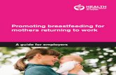 Promoting breastfeeding for mothers returning to work · Case study Small to medium enterprises Lucy works for a company that employs less than 20 people. When she was pregnant she