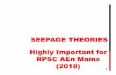 Chapter 4 Seepage Theoriesengineerspride.org/wp-content/uploads/SEEPAGE-THEORIES...SEEPAGE Seepage is the slow escape of a liquid or gas through porous material or small holes Seepage