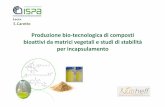 Produzione bio-tecnologica di composti bioattivi da ... · Produzione bio-tecnologica di composti bioattivi da matrici vegetali e studi di stabilità per incapsulamento Lecce S.Caretto