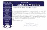 INSIDE THIS ISSUE Calabro Weekly - District Home · M O N TH L Y Dear Calabro Learning Community, M O RN I N G Thank you to the parents and guardians with children in the 3rd-6th