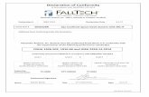 Declaration of Conformity · The purpose of this attestation is to attest to the fact that a representative of Exova OCM was on site at FallTech’s facilities to confirm suitability