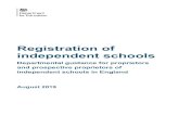 Registration of independent schools - gov.uk...independent schools – even if they have pupils of compulsory school age. However, establishments that cater for pupils over the age