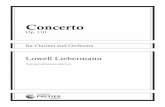 Lowell Liebermann - Van Cott Information Services, …114-41392 Concerto Op. 110 for Clarinet and Orchestra Solo part and piano reduction Lowell Liebermann THEODORE PRESSER COMPANY