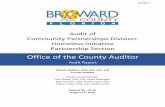 Audit of Community Partnerships Division: Homeless ...Audit of Homeless Initiative Partnership Section Our audit included such tests of records and other auditing procedures, as we