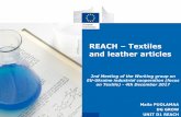 REACH –Textiles and leather articles · Azodyes, which are contained in Appendix 9, “List of azodyes” shall not be placed on the market, or used, as substances, or in mixtures