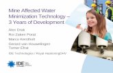 Mine Affected Water Minimization Technology 3 Years of … · 2019-04-15 · Mine Affected Wastewater Mine affected water has neutral to low pH, high salt and heavy metal content.