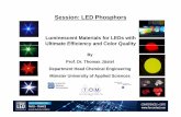 Session: LED PhosphorsSession: LED Phosphors...Session: LED PhosphorsSession: LED Phosphors ... • But white light cannot be efficiently produced by a single LED type so farBut white